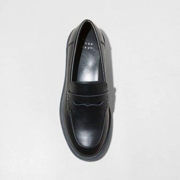 A New Day - A New Day Women's Faux Leather Slip On Casual Loaf Black - Picture 2 of 2
